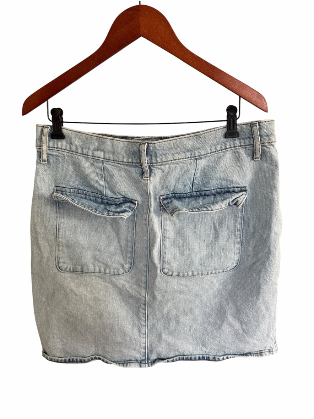 Express Light Wash Denim Jean Skirt High Rise Stretch - Picture 2 of 8